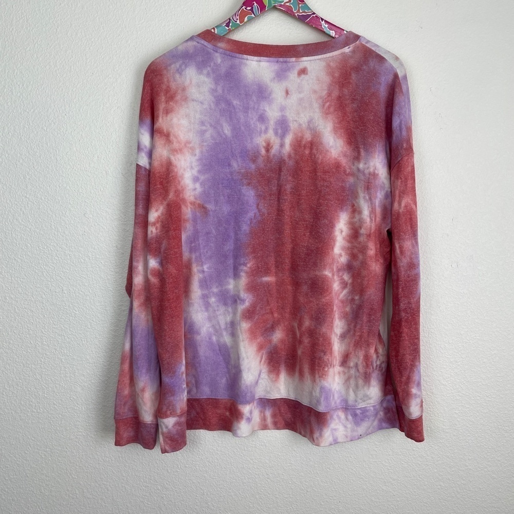 bp Purple Sheer tie dye cozy top size L // 1976 - Picture 5 of 5